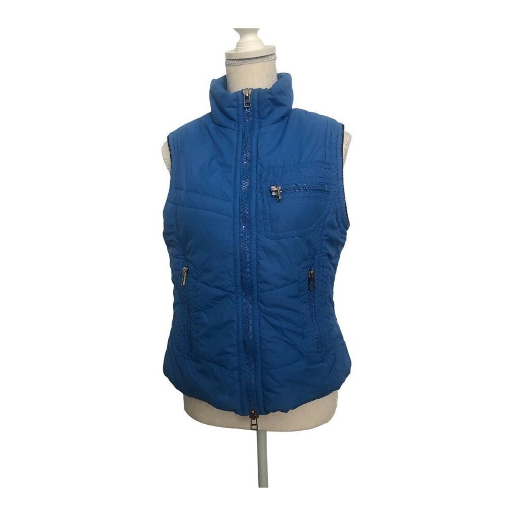 Rafaella Women Puff Up Vest‎ Sleeveless Blue M